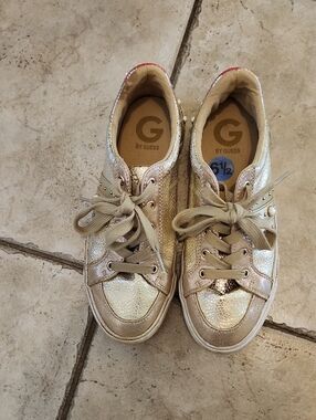 G by Guess Gold Lace-Up Sneakers